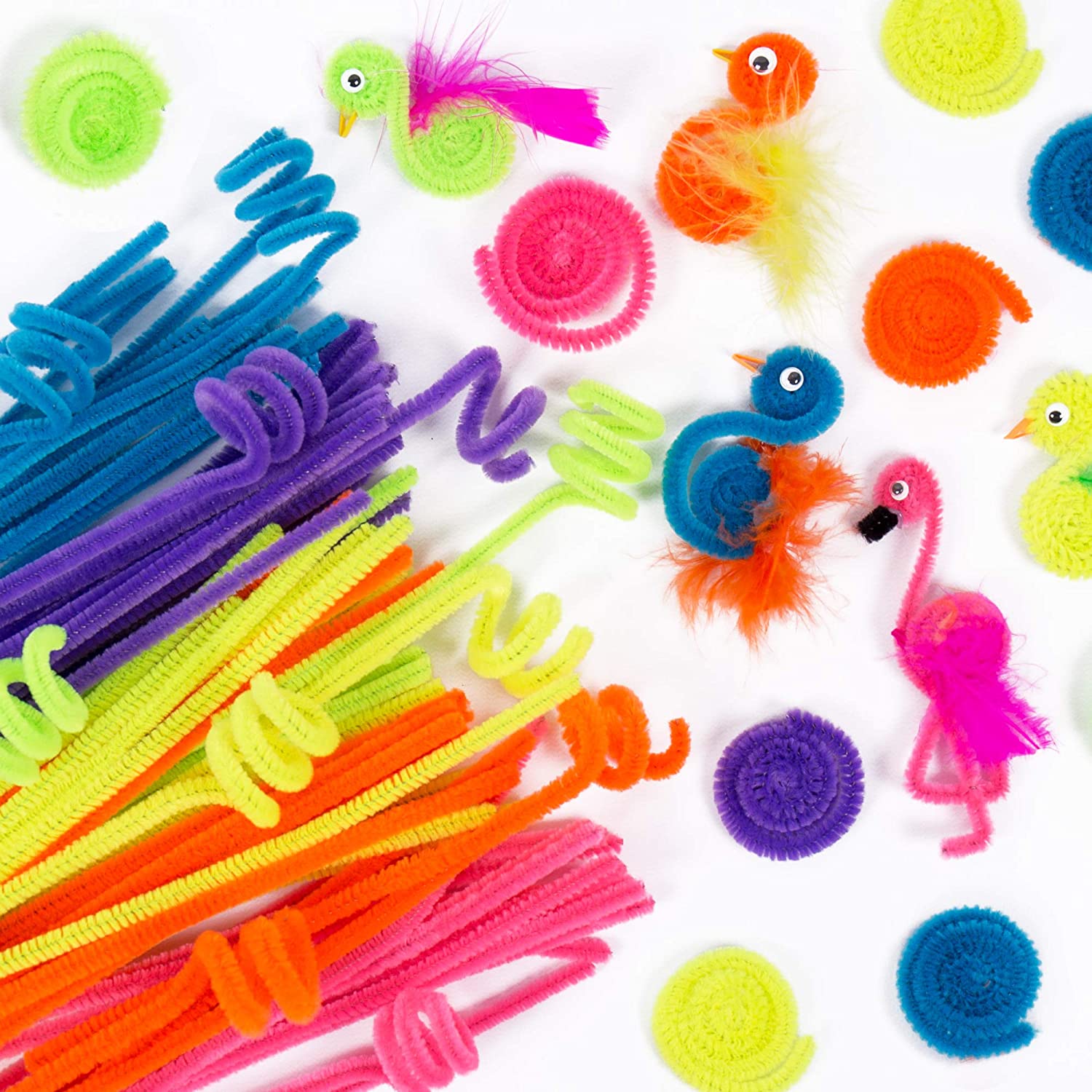 Colorful pipe cleaner crafts